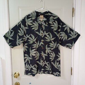 Tommy Bahama Mens Silk Hawaiian Shirt Size L Floral Tropic